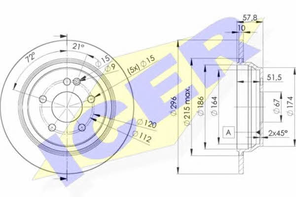 Icer 78BD0416-2 Rear brake disc, non-ventilated 78BD04162