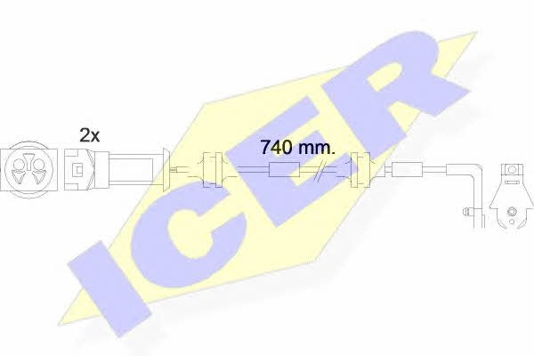 Icer 610446 E C Warning contact, brake pad wear 610446EC