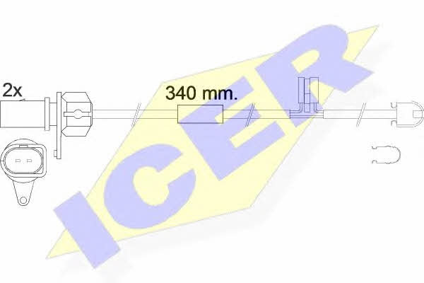 Icer 610566 E C Warning contact, brake pad wear 610566EC