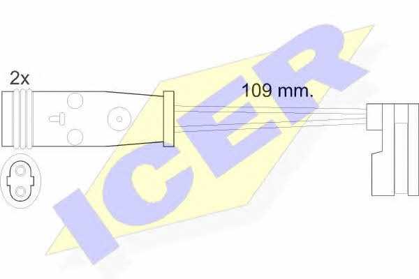 Icer 610483 E C Warning contact, brake pad wear 610483EC