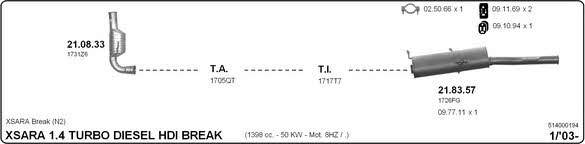  514000194 Exhaust system 514000194