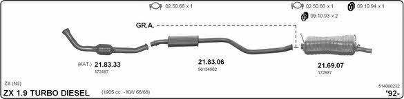 Imasaf 514000232 Exhaust system 514000232