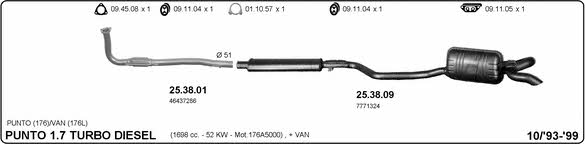  524000192 Exhaust system 524000192