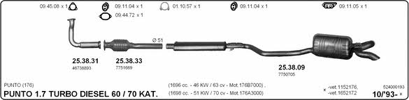  524000193 Exhaust system 524000193