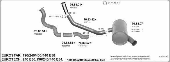 Imasaf 539000043 Exhaust system 539000043