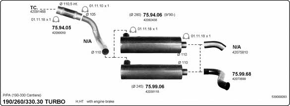  539000093 Exhaust system 539000093