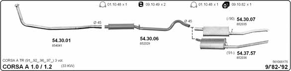 Imasaf 561000175 Exhaust system 561000175