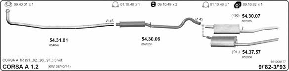 Imasaf 561000177 Exhaust system 561000177