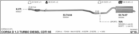  561000423 Exhaust system 561000423