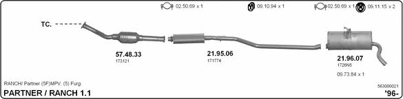 Imasaf 563000021 Exhaust system 563000021