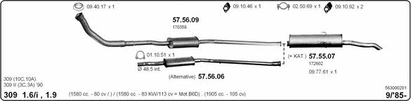 Imasaf 563000201 Exhaust system 563000201