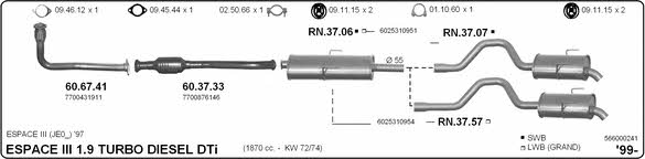  566000241 Exhaust system 566000241
