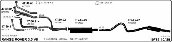  129200021 Exhaust system 129200021