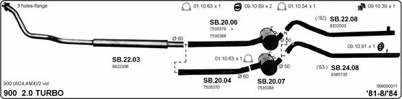  569000017 Exhaust system 569000017