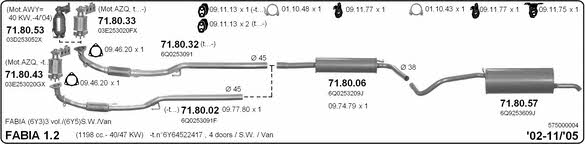  575000004 Exhaust system 575000004