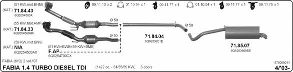  575000011 Exhaust system 575000011