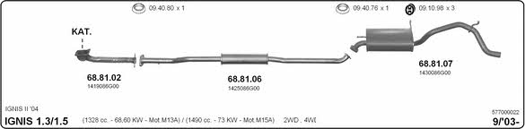  577000022 Exhaust system 577000022