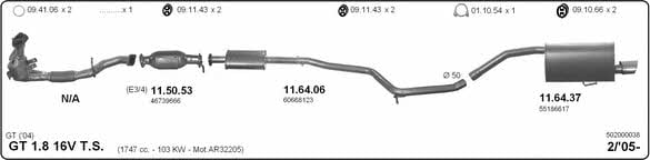  502000038 Exhaust system 502000038
