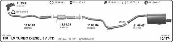 Imasaf 502000163 Exhaust system 502000163