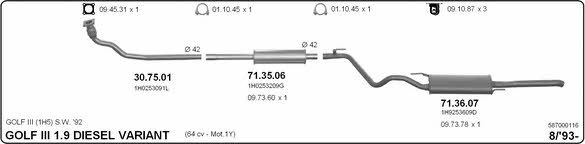  587000116 Exhaust system 587000116