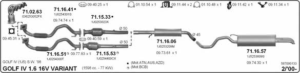 Imasaf 587000133 Exhaust system 587000133