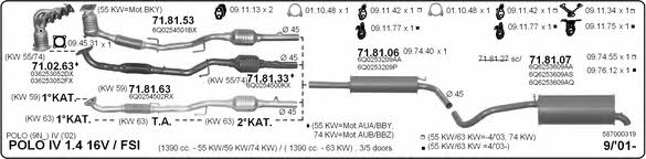 Imasaf 587000319 Exhaust system 587000319