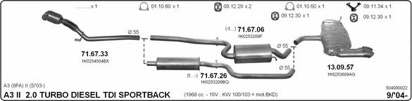  504000022 Exhaust system 504000022