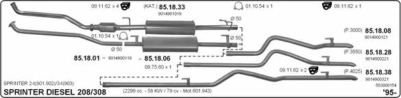  553000154 Exhaust system 553000154