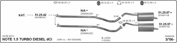  558000106 Exhaust system 558000106