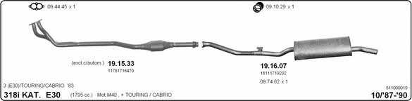  511000019 Exhaust system 511000019
