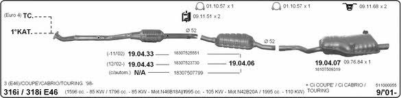  511000055 Exhaust system 511000055