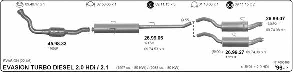  514000108 Exhaust system 514000108