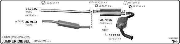 Imasaf 514000113 Exhaust system 514000113