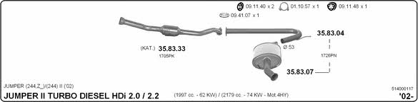  514000117 Exhaust system 514000117