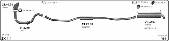 Imasaf 514000214 Exhaust system 514000214