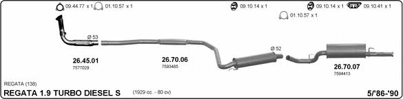  524000223 Exhaust system 524000223