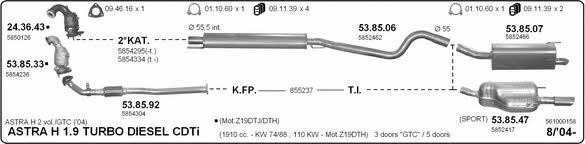  561000158 Exhaust system 561000158