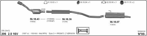  563000102 Exhaust system 563000102