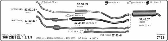  563000164 Exhaust system 563000164