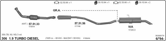  563000174 Exhaust system 563000174