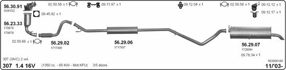 Imasaf 563000180 Exhaust system 563000180