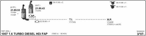  563000291 Exhaust system 563000291