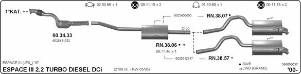  566000037 Exhaust system 566000037