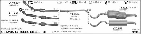  575000038 Exhaust system 575000038