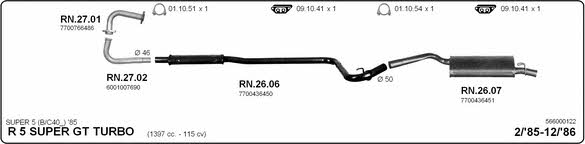 Imasaf 566000122 Exhaust system 566000122