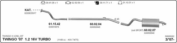  566000282 Exhaust system 566000282