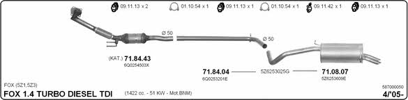  587000050 Exhaust system 587000050