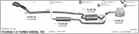 Imasaf 587000351 Exhaust system 587000351