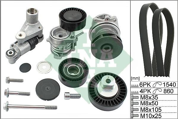 INA 529 0053 30 DRIVE BELT KIT, WITH WATER PUMP 529005330