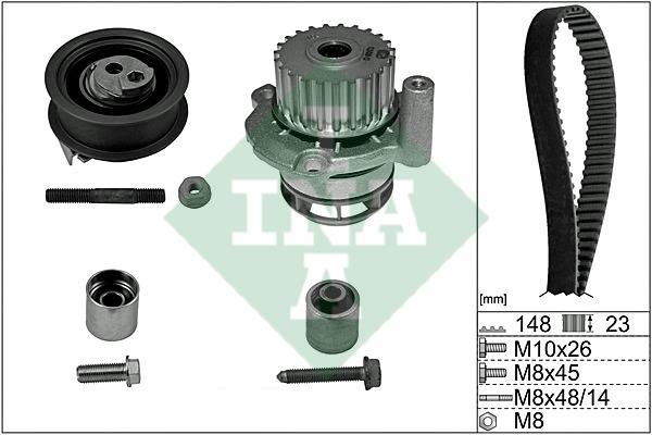 INA 530 0584 31 TIMING BELT KIT WITH WATER PUMP 530058431